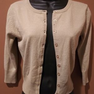Active Basic Tan Button Up Sweater Size Medium